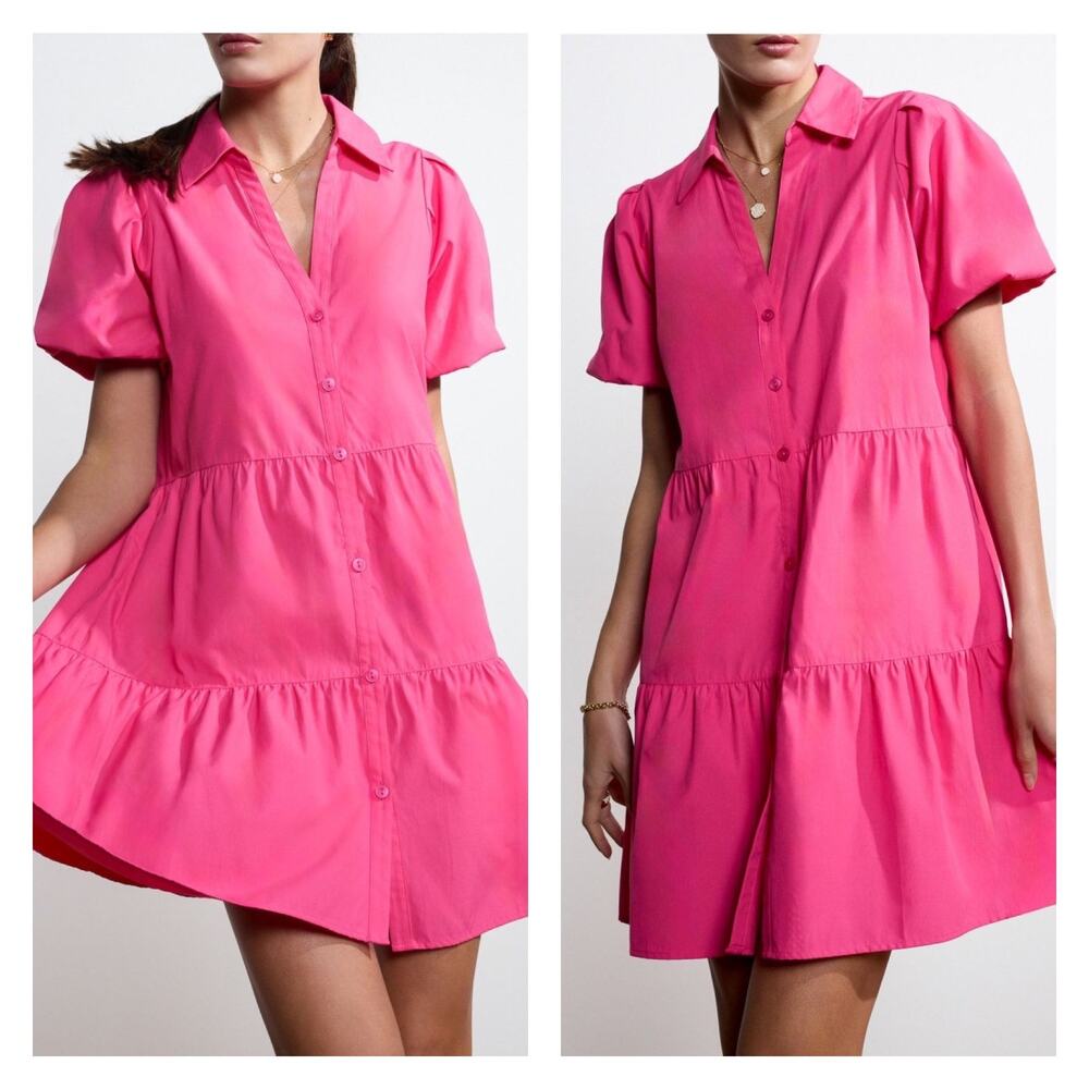 Brochu Walker Havana Mini Dress Hot Pink Size S
